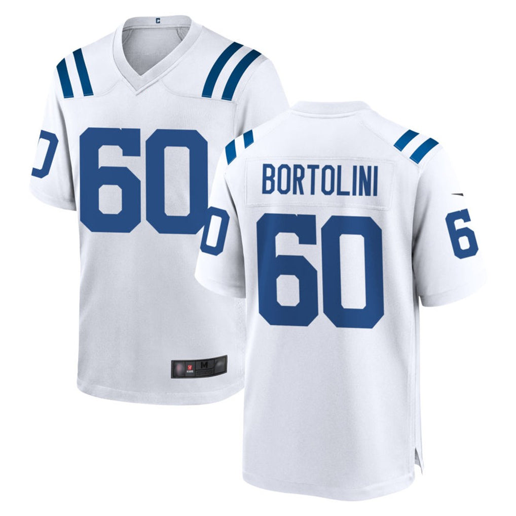 Tlead IN.Colts #60 Tanor Bortolini Player White Home Game Stitched Jerseys