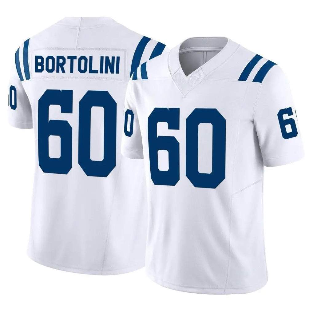 Tlead IN.Colts #60 Tanor Bortolini Player White Limited Vapor F.U.S.E. Home Game Stitched Jerseys