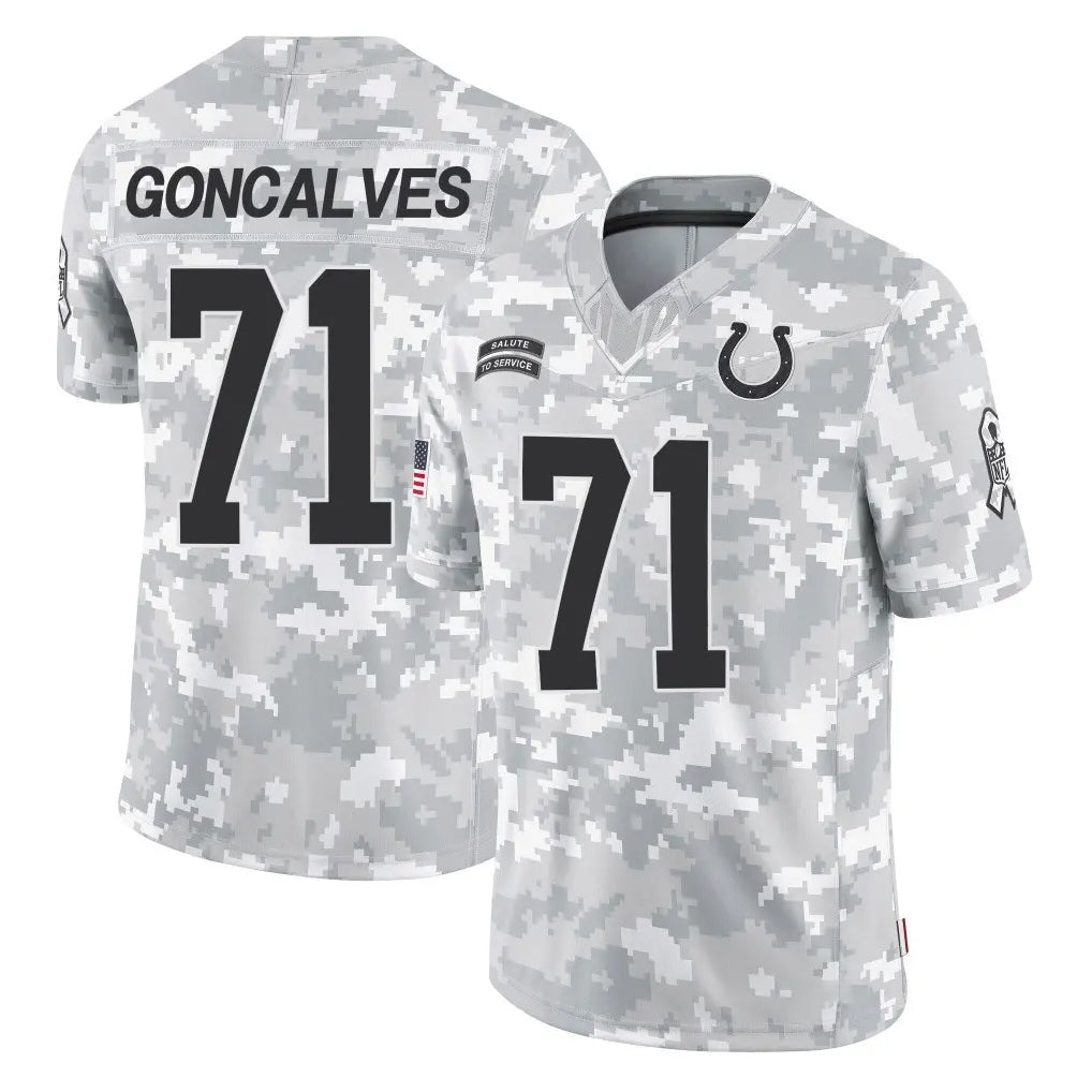 Tlead IN.Colts #71 Matt Goncalves Player Arctic Camo Salute To Service Limited Game Stitched Jerseys