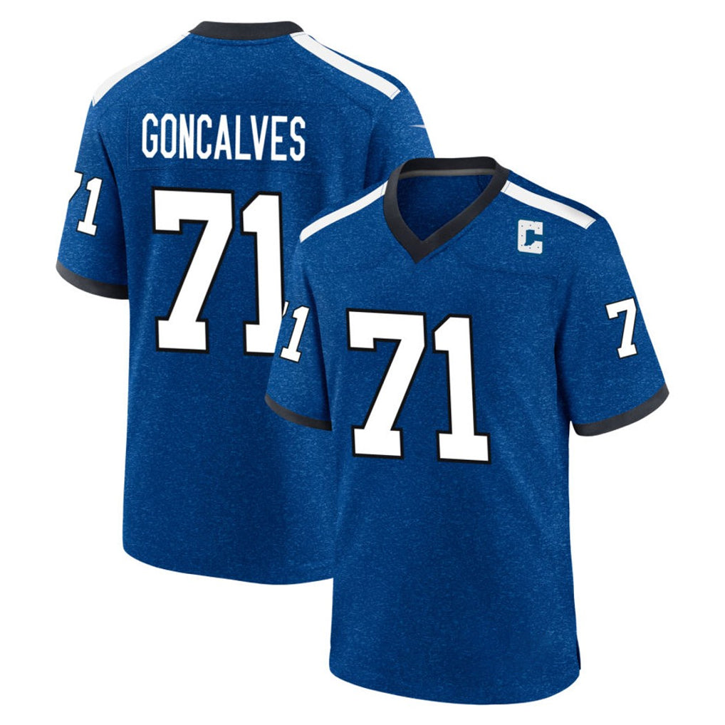 Tlead IN.Colts #71 Matt Goncalves Player Royal Alternate Indiana Nights Home Game Stitched Jerseys