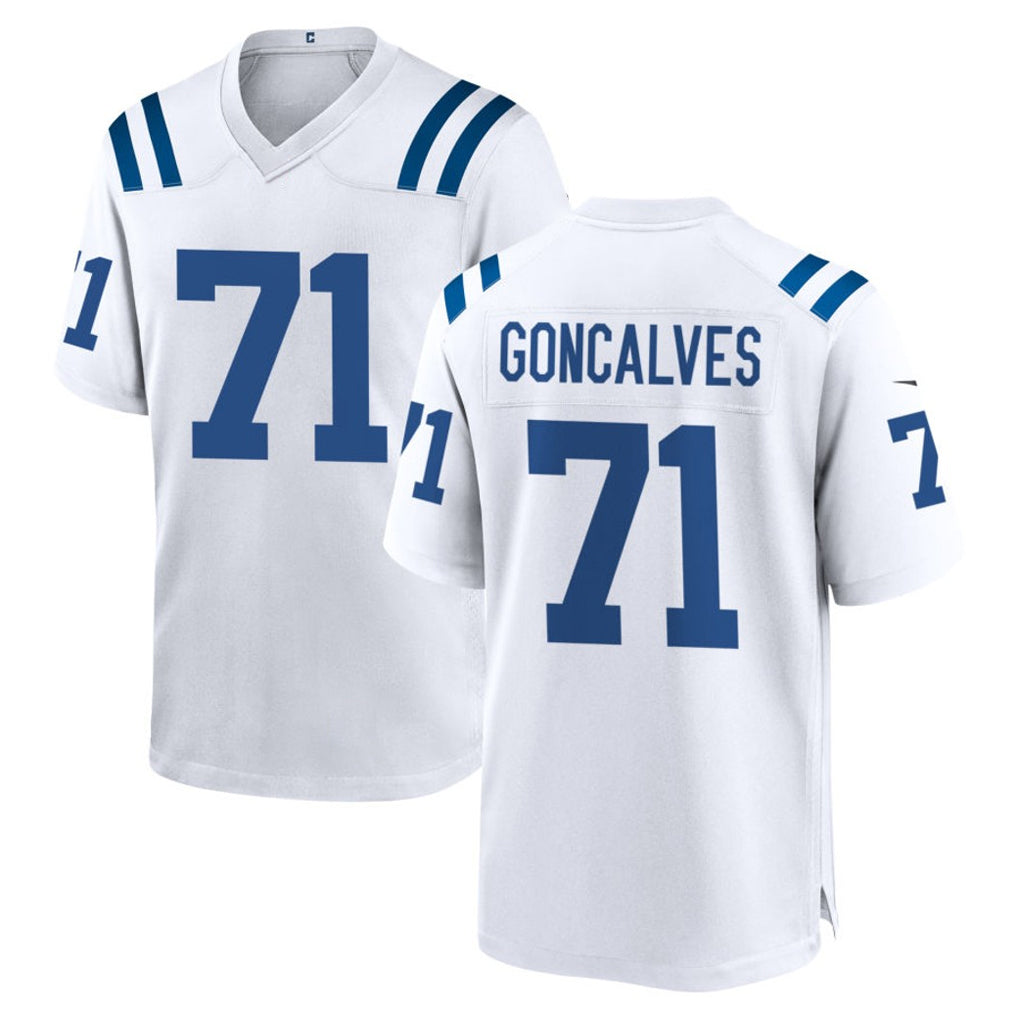 Tlead IN.Colts #71 Matt Goncalves Player White Home Game Stitched Jerseys