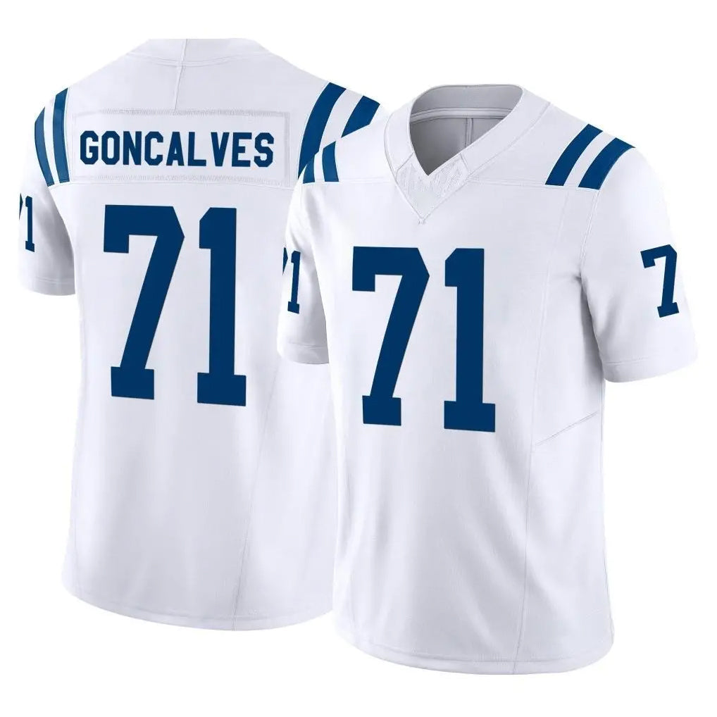 Tlead IN.Colts #71 Matt Goncalves Player White Limited Vapor F.U.S.E. Home Game Stitched Jerseys