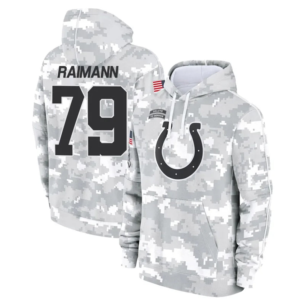Tlead IN.Colts #79 Bernhard Raimann Player Arctic Camo Salute to Service Hoodies Limited Game Stitched Jerseys