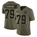 Tlead IN.Colts #79 Bernhard Raimann Player Olive 2025 Salute To Service Limited Game Stitched Jerseys