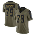 Tlead IN.Colts #79 Bernhard Raimann Player Olive Salute To Service Limited Game Stitched Jerseys