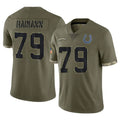 Tlead IN.Colts #79 Bernhard Raimann Player Olive Salute To Service Limited Stitched Jerseys