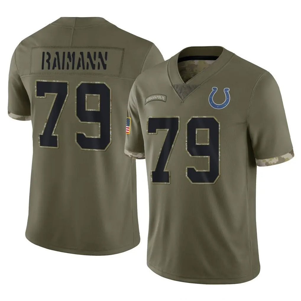 Tlead IN.Colts #79 Bernhard Raimann Player Olive Salute To Service Limited Stitched Jerseys