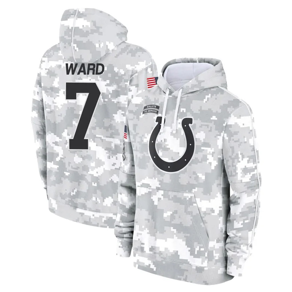 Tlead IN.Colts #7 Charvarius Ward Sr. Player Arctic Camo Salute to Service Hoodies Limited Game Stitched Jerseys