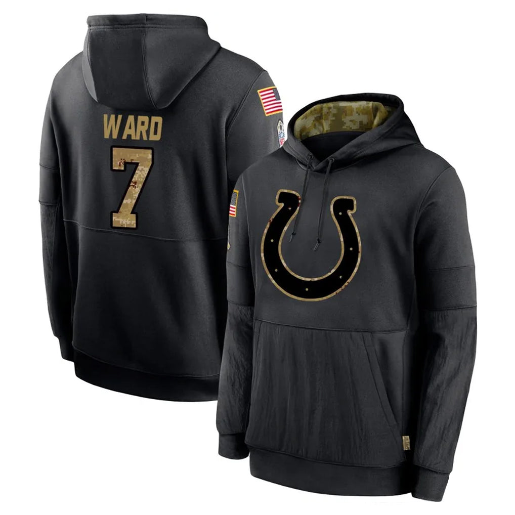 Tlead IN.Colts #7 Charvarius Ward Sr. Player Black Salute to Service Hoodies Limited Game Stitched Jerseys