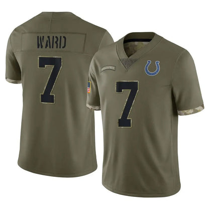 Tlead IN.Colts #7 Charvarius Ward Sr. Player Olive Salute To Service Limited Stitched Jerseys