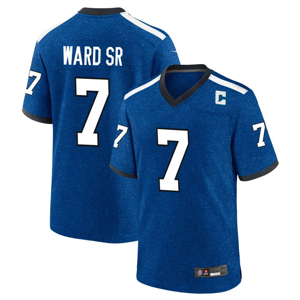 Tlead IN.Colts #7 Charvarius Ward Sr. Player Royal Alternate Indiana Nights Home Game Stitched Jerseys