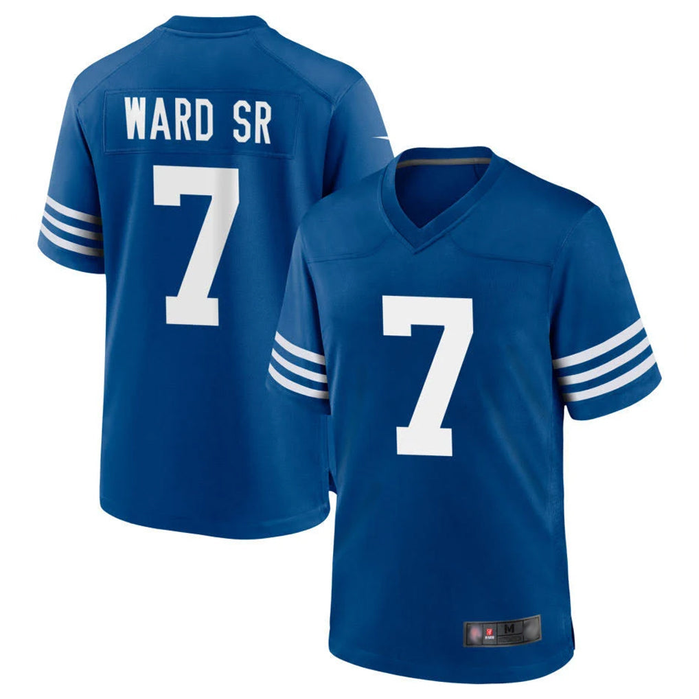 Tlead IN.Colts #7 Charvarius Ward Sr. Player Royal Limited Home Game Stitched Jerseys