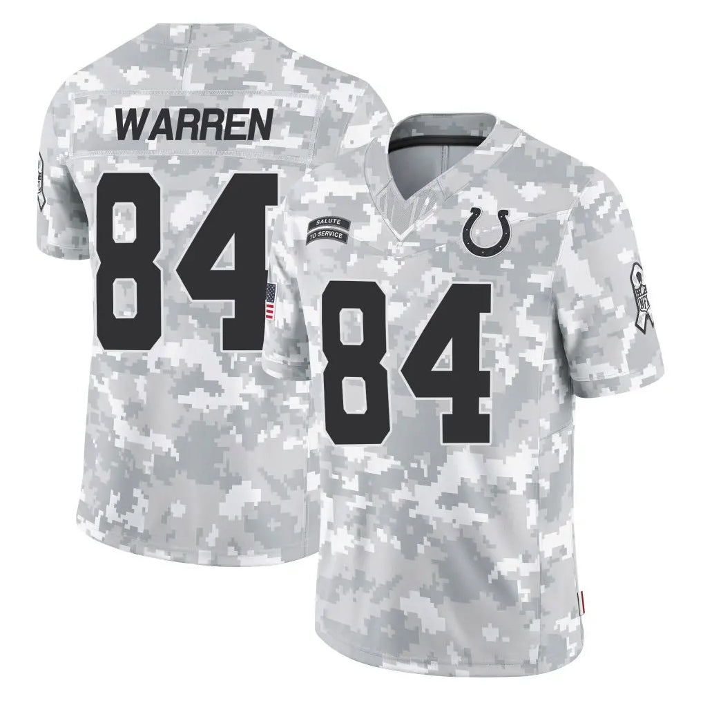 Tlead IN.Colts #84 Tyler Warren Player Arctic Camo Salute To Service Limited Game Stitched Jerseys