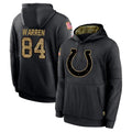 Tlead IN.Colts #84 Tyler Warren Player Black Salute to Service Hoodies Limited Game Stitched Jerseys