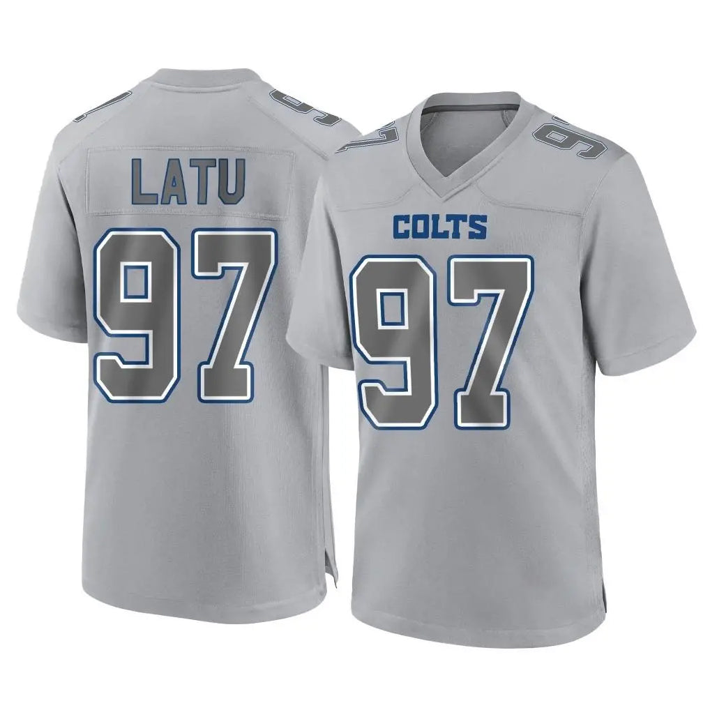 Tlead IN.Colts #97 Laiatu Latu Player Gray Atmosphere Fashion Home Game Stitched Jerseys