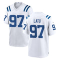 Tlead IN.Colts #97 Laiatu Latu Player White Home Game Stitched Jerseys
