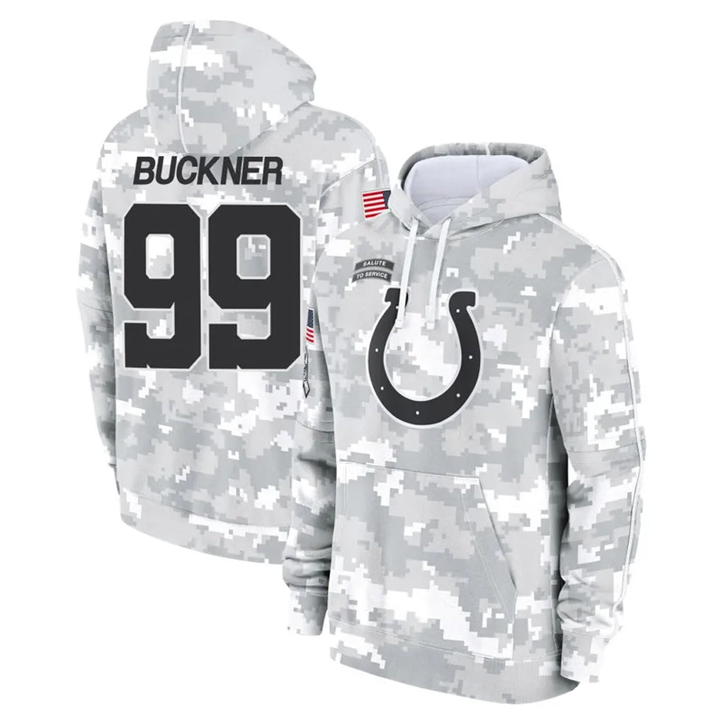 Tlead IN.Colts #99 DeForest Buckner Player Arctic Camo Salute to Service Hoodies Limited Game Stitched Jerseys