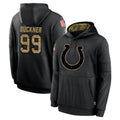 Tlead IN.Colts #99 DeForest Buckner Player Black Salute to Service Hoodies Limited Game Stitched Jerseys