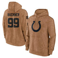 Tlead IN.Colts #99 DeForest Buckner Player Brown Salute to Service Hoodies Limited Game Stitched Jerseys