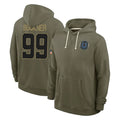 Tlead IN.Colts #99 DeForest Buckner Player Olive Salute to Service Pullover Hoodies Limited Stitched Jerseys