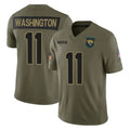 Tlead J.Jaguars #11 Parker Washington Player Olive 2025 Salute To Service Limited Game Stitched Jerseys