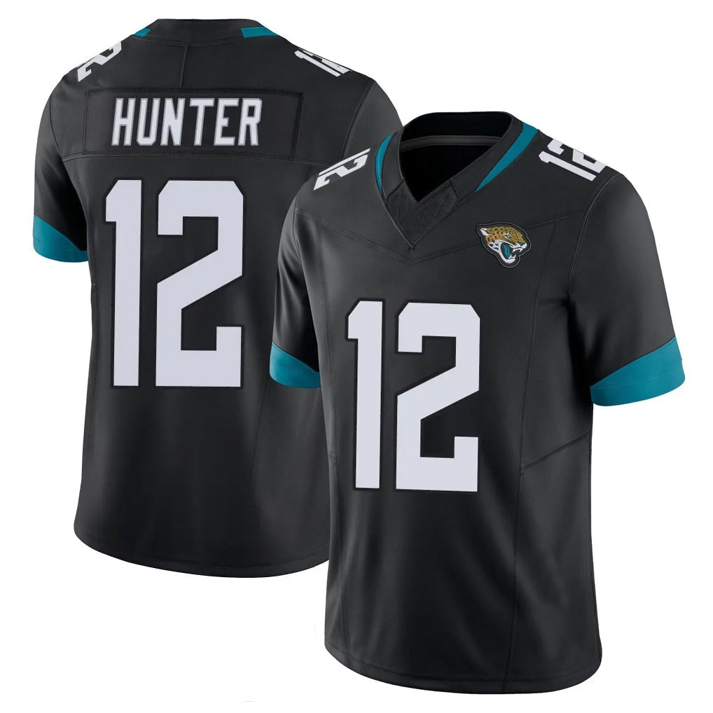 Tlead J.Jaguars #12 Travis Hunter Player Black Vapor F.U.S.E. Limited Home Game Stitched Jerseys
