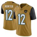 Tlead J.Jaguars #12 Travis Hunter Player Gold Vapor Limited Home Game Stitched Jerseys