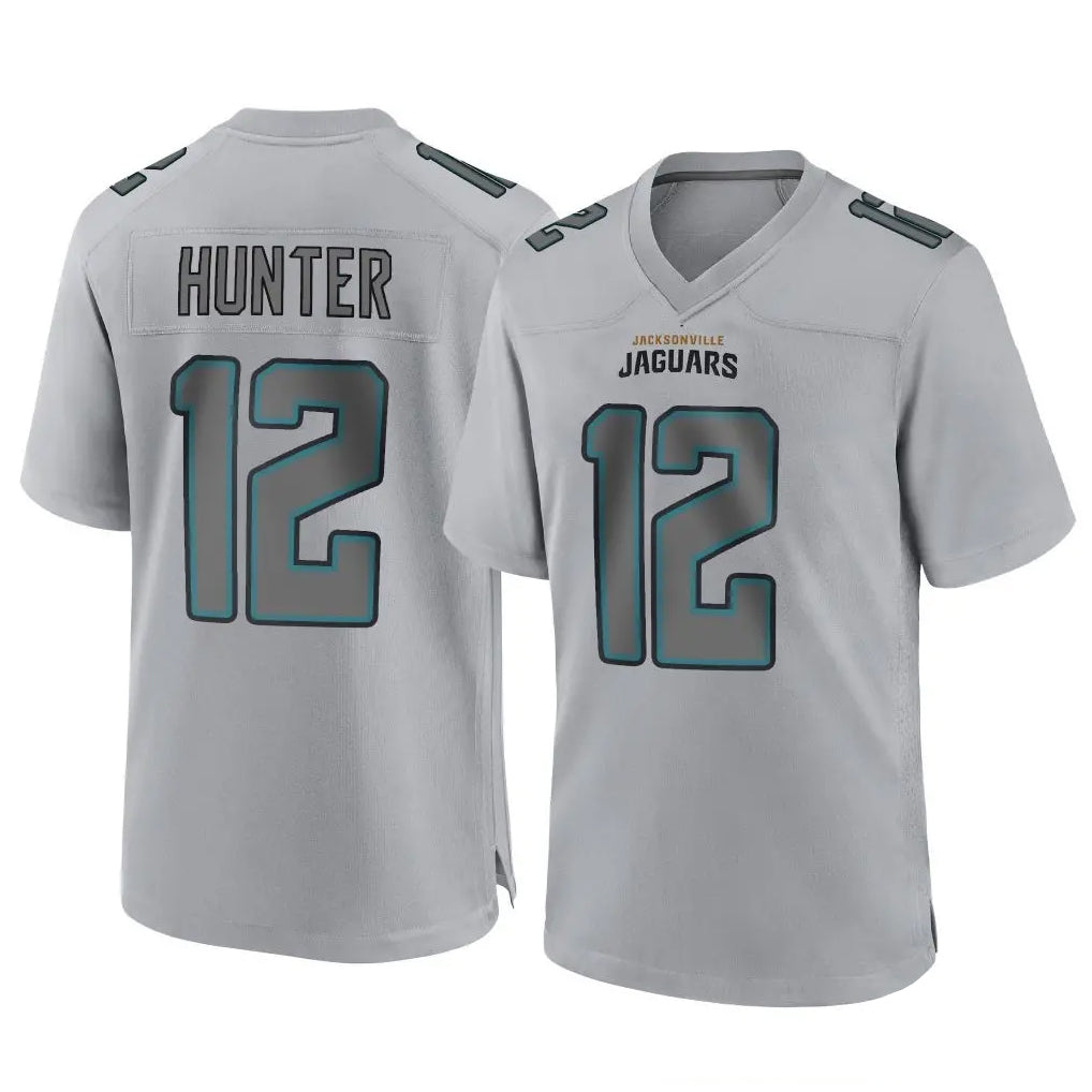 Tlead J.Jaguars #12 Travis Hunter Player Gray Atmosphere Fashion Home Game Stitched Jerseys