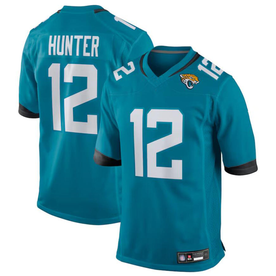 Tlead J.Jaguars #12 Travis Hunter Player Teal Replica Game Stitched Jerseys