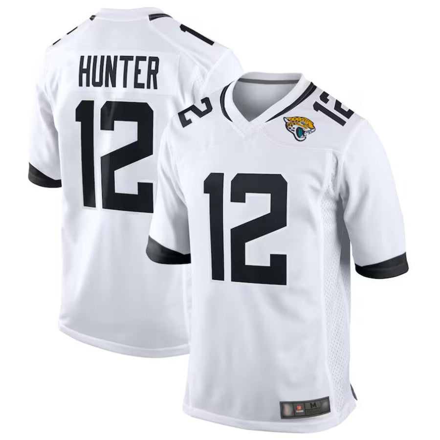 Tlead J.Jaguars #12 Travis Hunter Player White Replica Game Stitched Jerseys