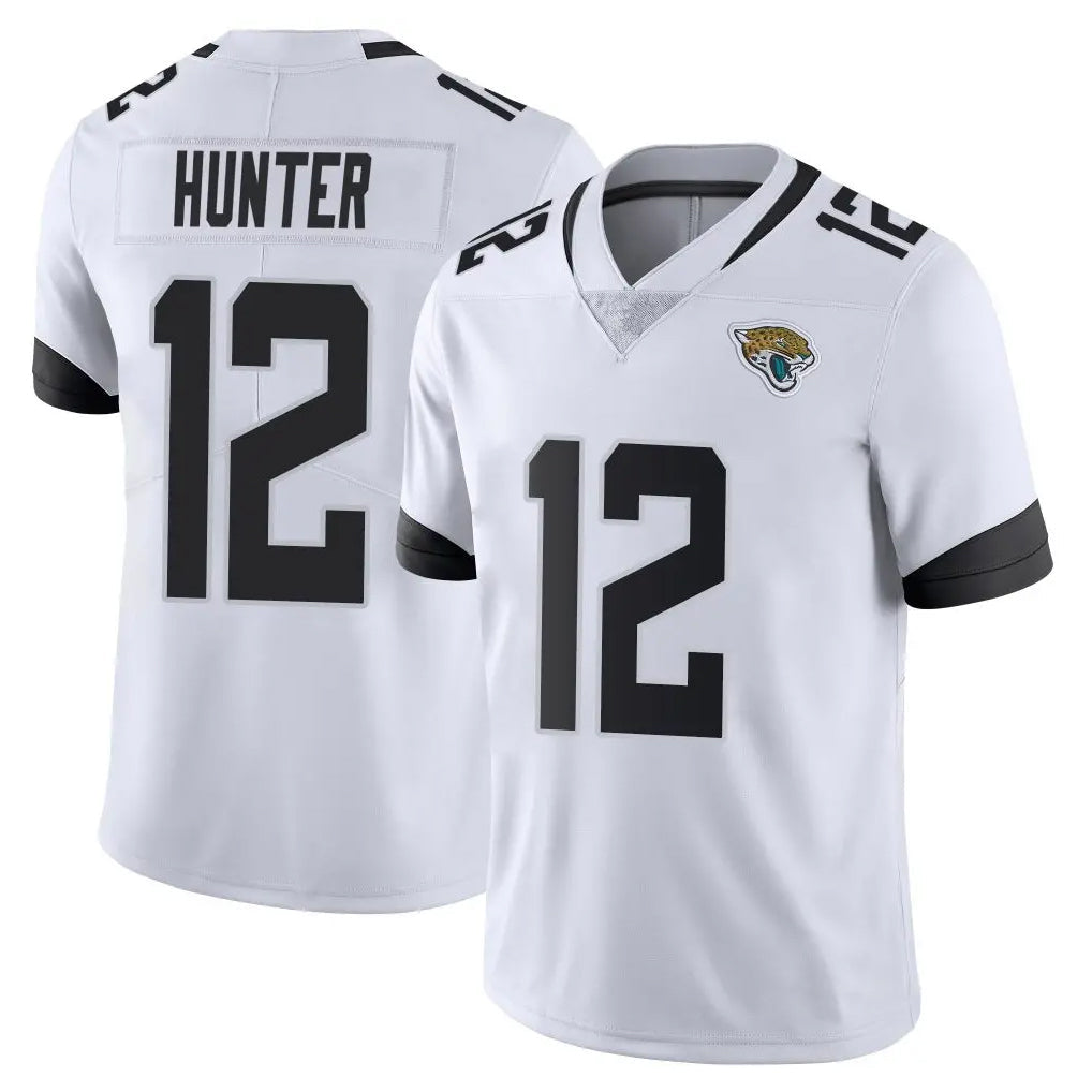 Tlead J.Jaguars #12 Travis Hunter Player White Vapor Untouchable Limited Home Game Stitched Jerseys