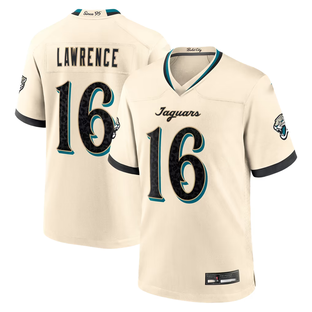 Tlead J.Jaguars #16 Trevor Lawrence Natural 2026 Rivalries Collection Limited Stitched Jerseys
