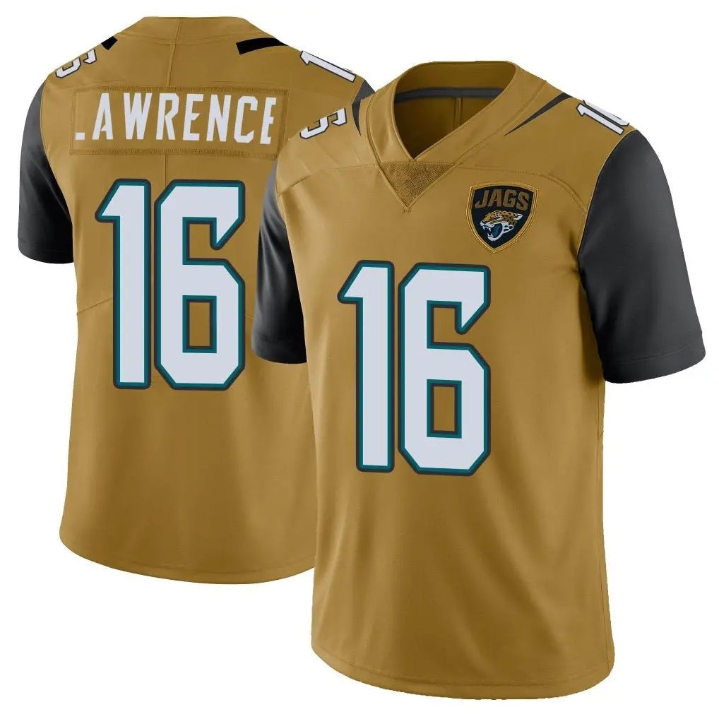 Tlead J.Jaguars #16 Trevor Lawrence Player Gold Vapor Limited Home Game Stitched Jerseys