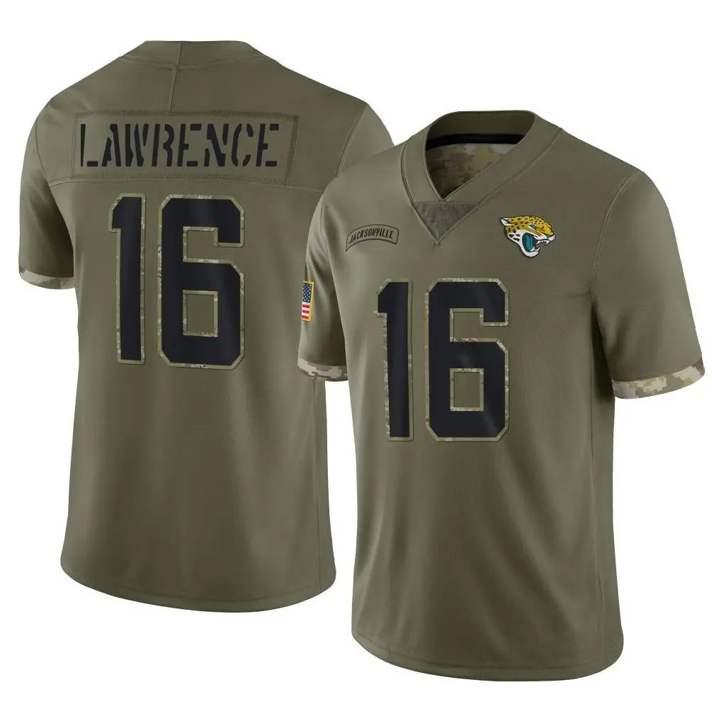 Tlead J.Jaguars #16 Trevor Lawrence Player Olive Salute To Service Limited Stitched Jerseys