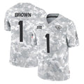 Tlead J.Jaguars #1 Montaric Brown Player Arctic Camo Salute To Service Limited Game Stitched Jerseys