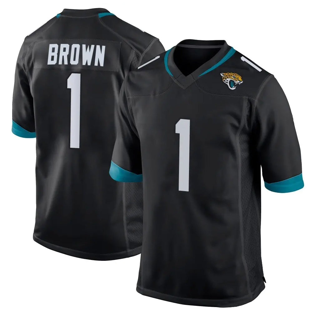 Tlead J.Jaguars #1 Montaric Brown Player Black Home Game Stitched Jerseys