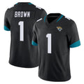 Tlead J.Jaguars #1 Montaric Brown Player Black Vapor F.U.S.E. Limited Home Game Stitched Jerseys