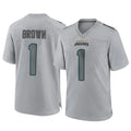 Tlead J.Jaguars #1 Montaric Brown Player Gray Atmosphere Fashion Home Game Stitched Jerseys