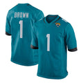 Tlead J.Jaguars #1 Montaric Brown Player Teal Home Game Stitched Jerseys