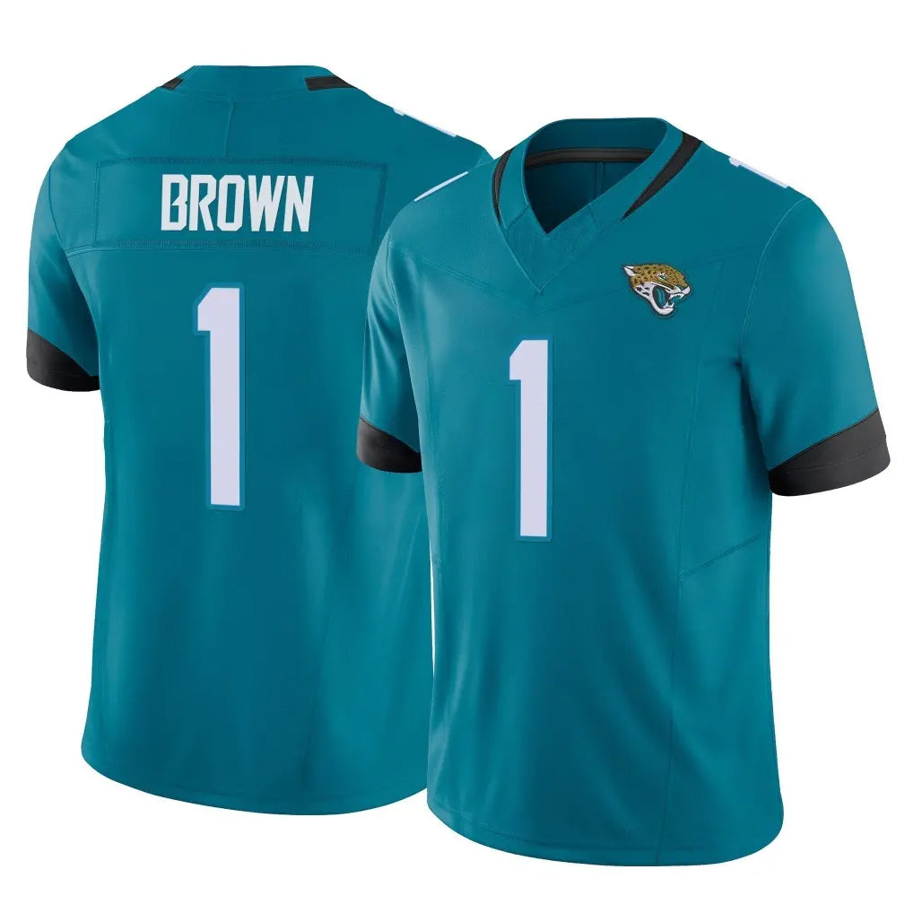 Tlead J.Jaguars #1 Montaric Brown Player Teal Vapor F.U.S.E. Limited Home Game Stitched Jerseys