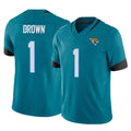 Tlead J.Jaguars #1 Montaric Brown Player Teal Vapor F.U.S.E. Limited Home Game Stitched Jerseys