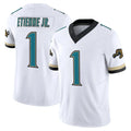 Tlead J.Jaguars #1 Montaric Brown Player White Prowler Throwback Vapor F.U.S.E. Limited Home Game Stitched Jerseys