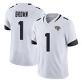 Tlead J.Jaguars #1 Montaric Brown Player White Vapor F.U.S.E. Limited Home Game Stitched Jerseys