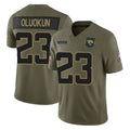 Tlead J.Jaguars #23 Foyesade Oluokun Player Olive 2025 Salute To Service Limited Game Stitched Jerseys