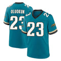 Tlead J.Jaguars #23 Foyesade Oluokun Player Teal Prowler Throwback Limited Home Game Stitched Jerseys