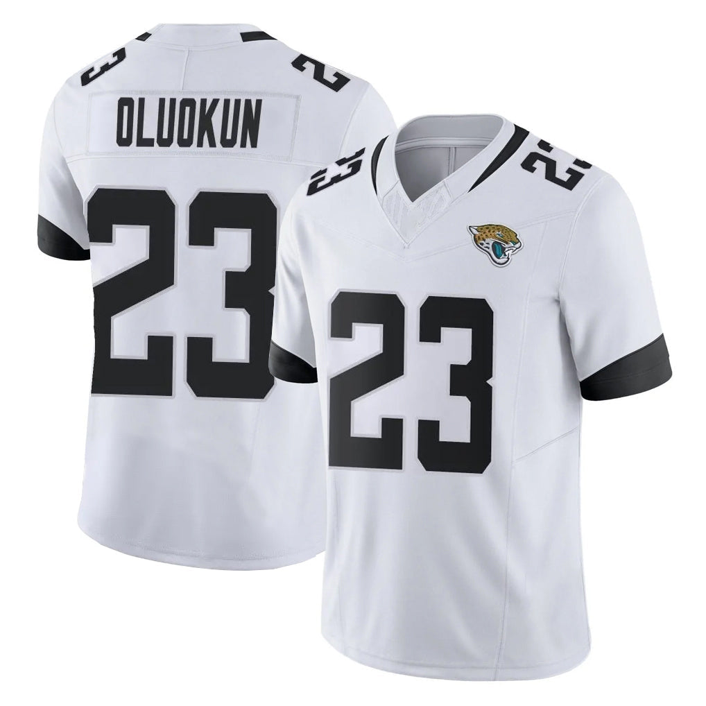 Tlead J.Jaguars #23 Foyesade Oluokun Player White Vapor F.U.S.E. Limited Home Game Stitched Jerseys