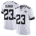 Tlead J.Jaguars #23 Foyesade Oluokun Player White Vapor Untouchable Limited Home Game Stitched Jerseys