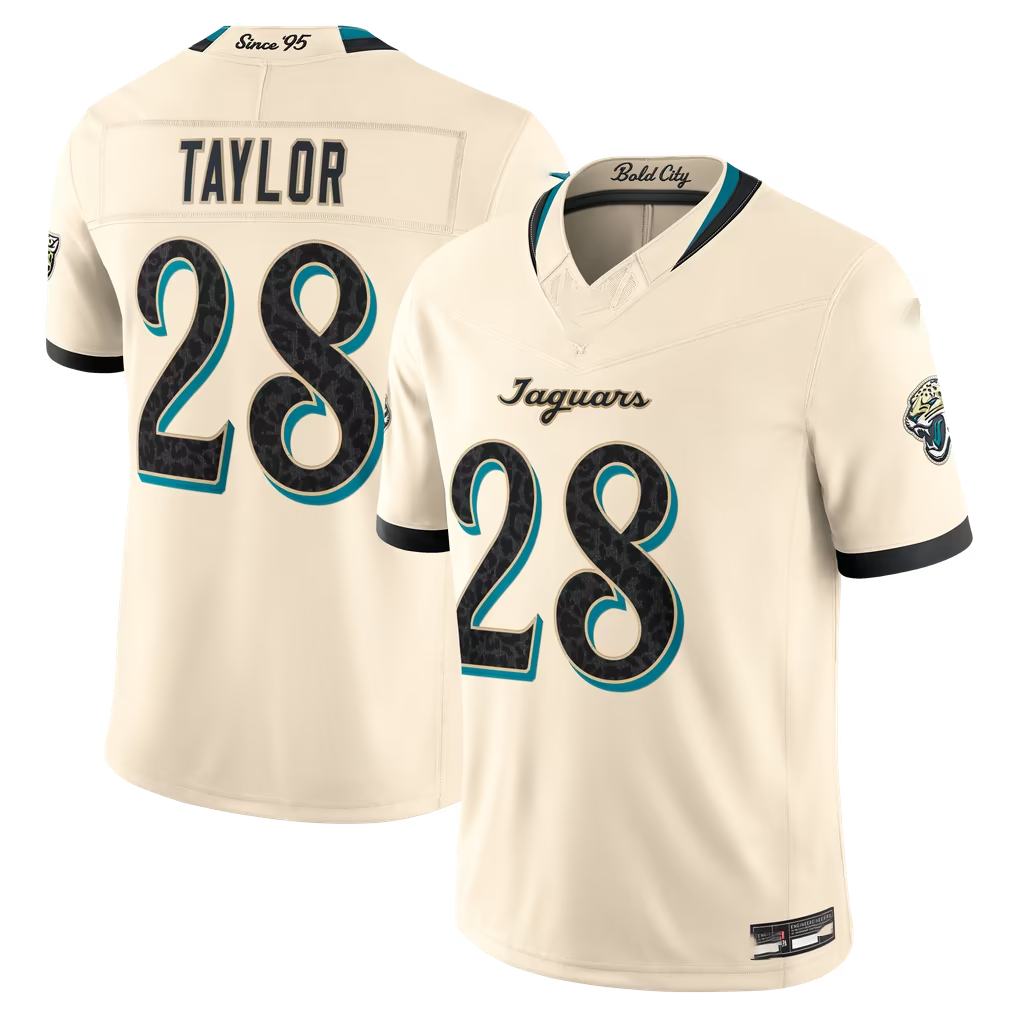Tlead J.Jaguars #28 Fred Taylor Natural 2026 Rivalries Collection Limited Stitched Jerseys