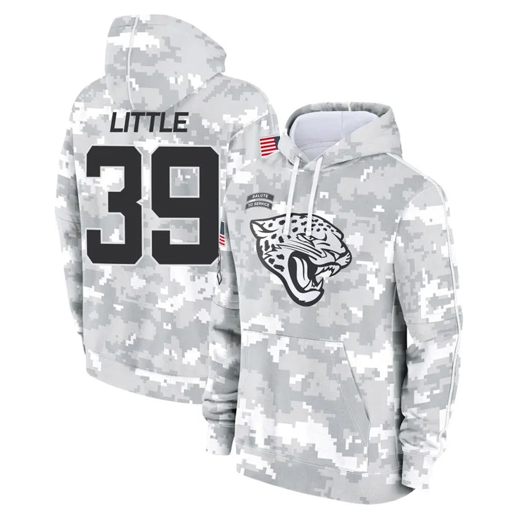 Tlead J.Jaguars #39 Cam Little Player Arctic Camo Salute to Service Hoodies Limited Game Stitched Jerseys
