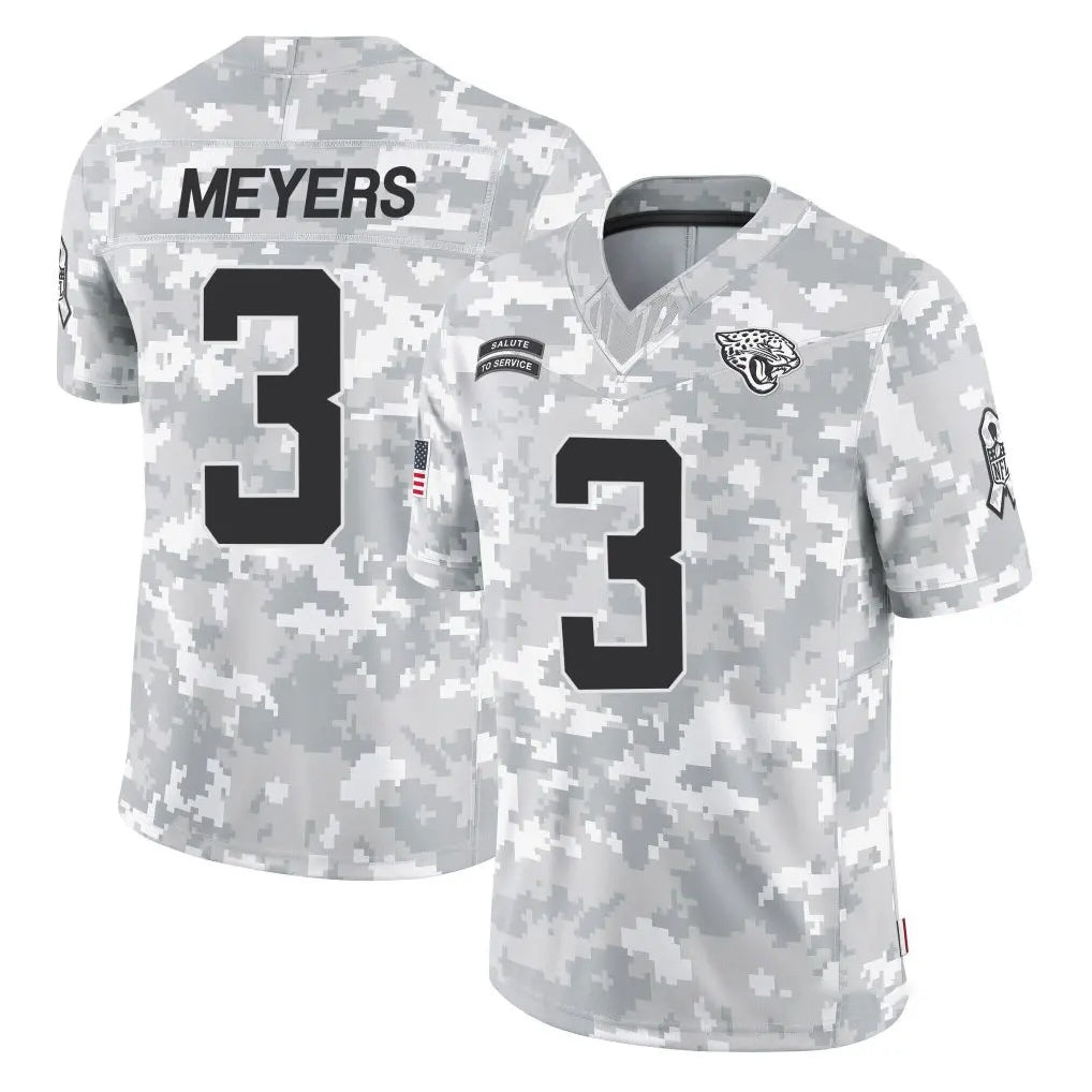 Tlead J.Jaguars #3 Jakobi Meyers Player Arctic Camo Salute To Service Limited Game Stitched Jerseys